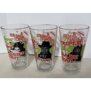 A Christmas Story Collectors Series lot of 3 Pint Drinking Glasses Movie Quotes